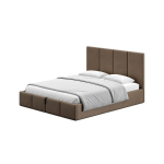 Doppelbett Braun mit Stoffbezug